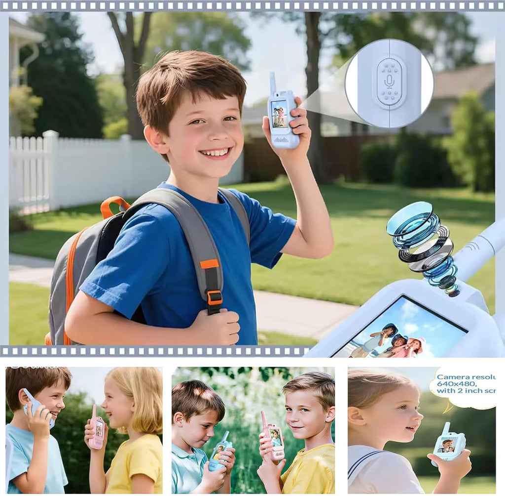 HD Video Walkie Talkies for Kids – Rechargeable Two-Way Radio with Camera & Voice Effects