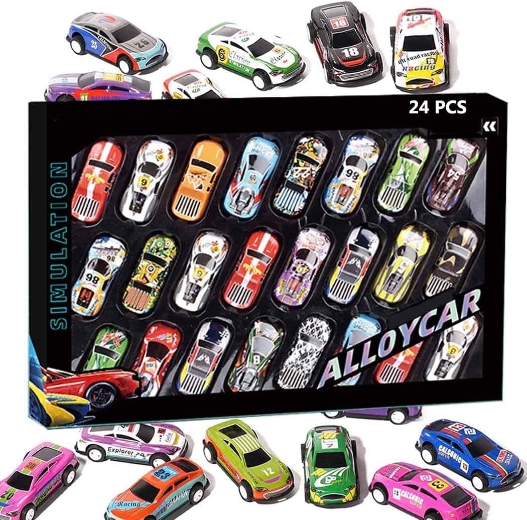 24-Piece Die-Cast Alloy Racing Car Set – Pull-Back Cars for Kids 3+