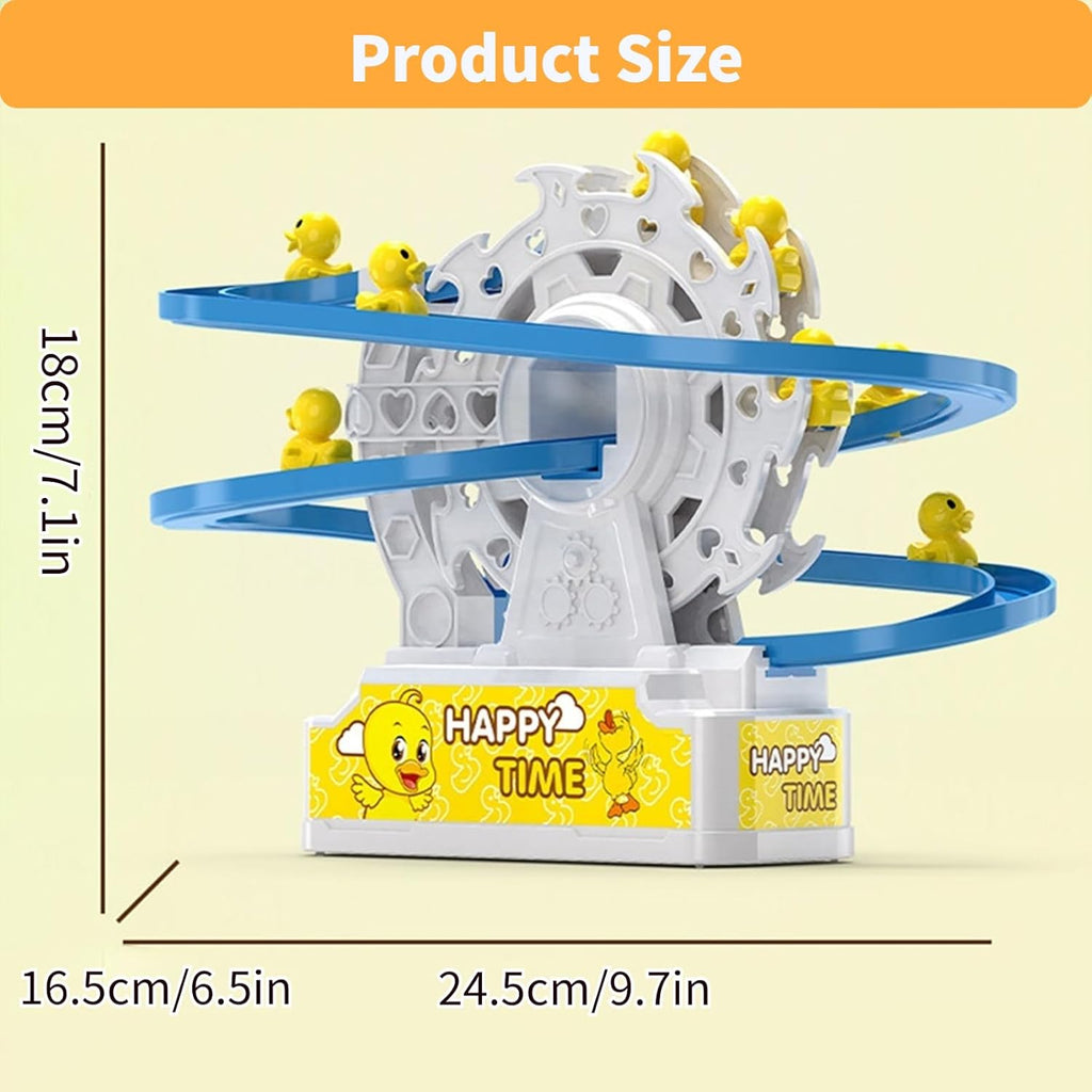 lectric Duck Climbing Stairs Toy - Musical Roller Coaster with LED Lights