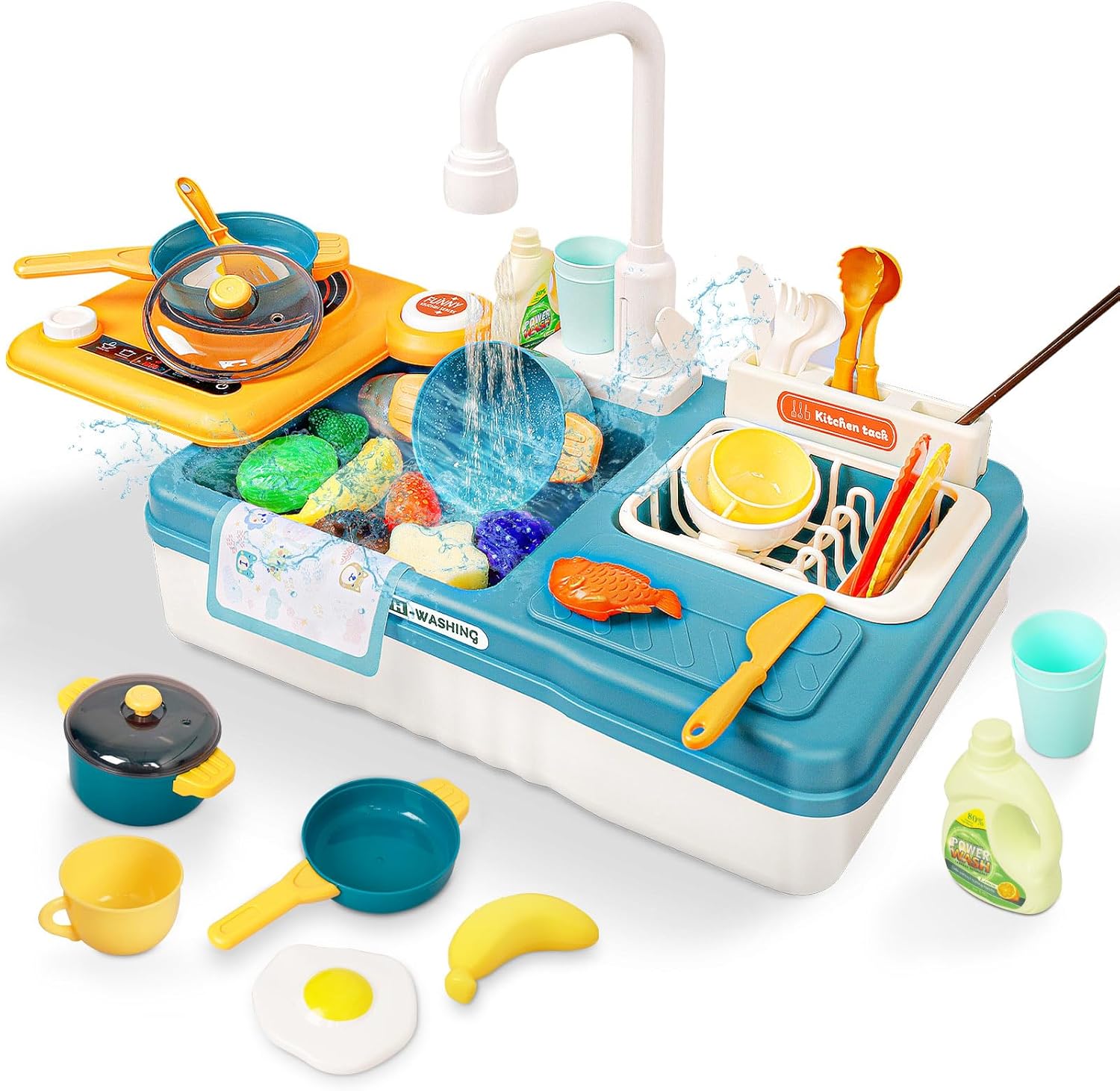 Kitchen With Dishwasher - 31 Piece Multi-Function Play Set | Khelaghor Toys