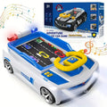 Electric Simulation Driving Police Car Toy – Interactive Steering Wheel Racing Game for Kids
