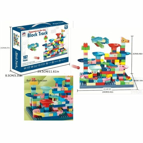 Marble Run Block Track - Building Blocks Construction Set for Kids