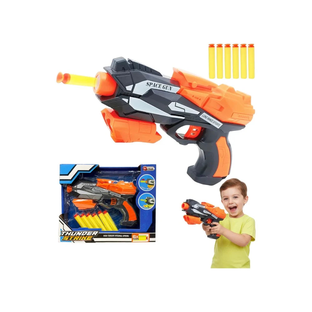 Space Soft Gun Foam Dart Blaster – 5 Soft Darts Included, High-Tension Spring (Model K419)