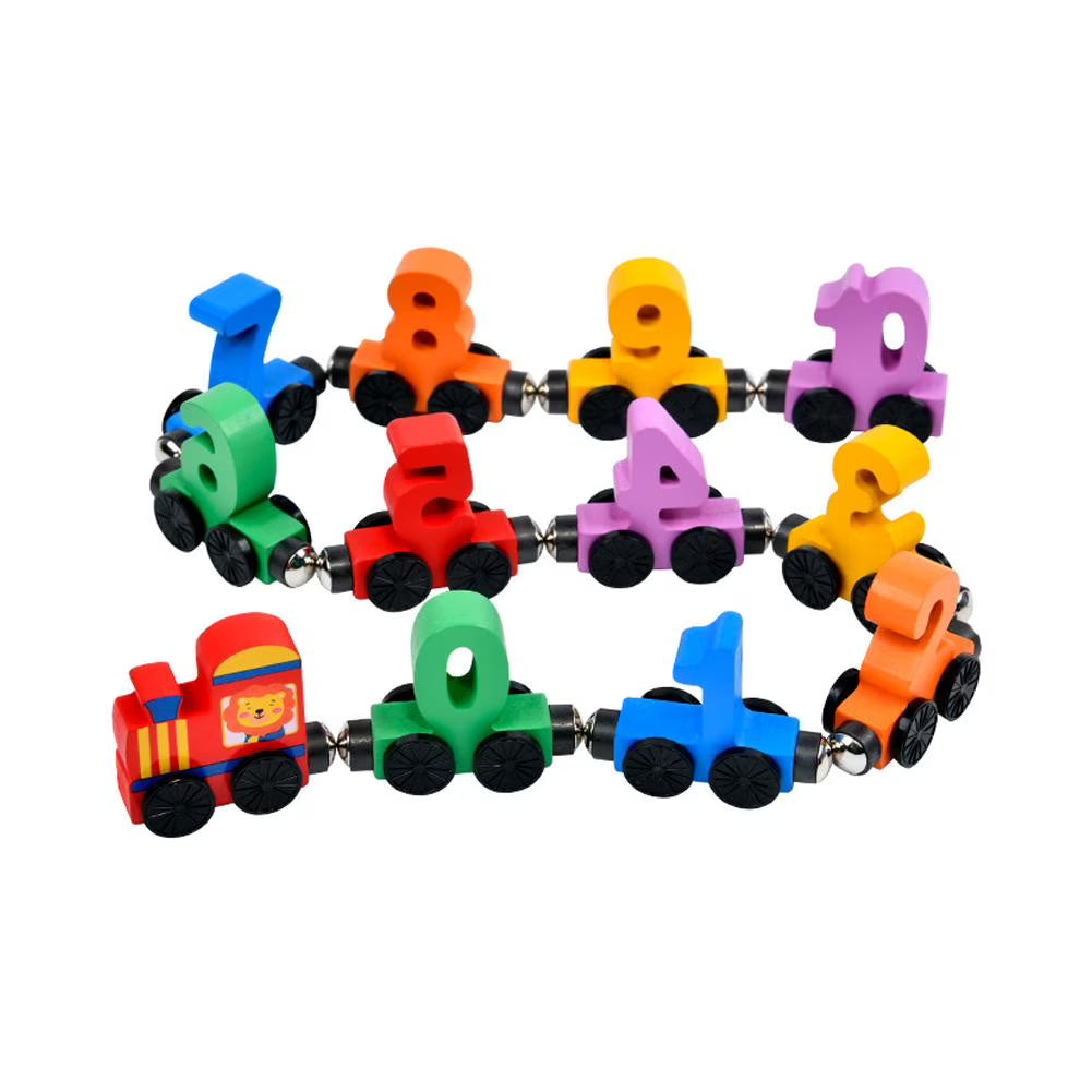 Magnetic Wooden Number Train Set – Educational Counting Toy for Kids
