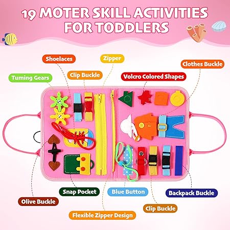 Hooku Montessori Activity Board - Educational Sensory Toy for Ages 1-3