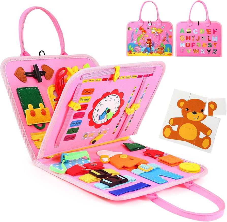 Hooku Montessori Activity Board - Educational Sensory Toy for Ages 1-3