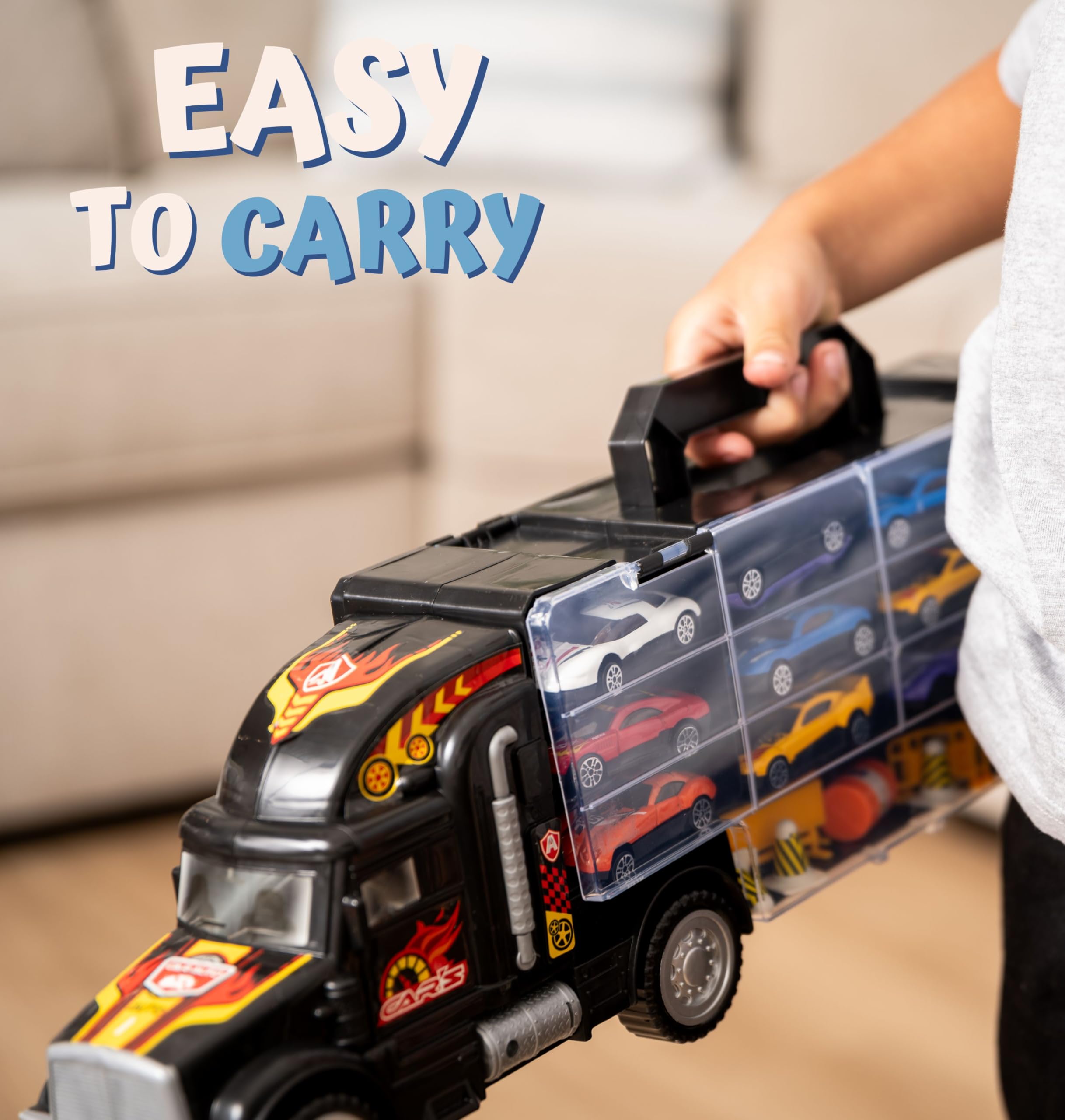 Boley Mighty Truck Carrier Set – Big Rig Hauler with Die-Cast Cars