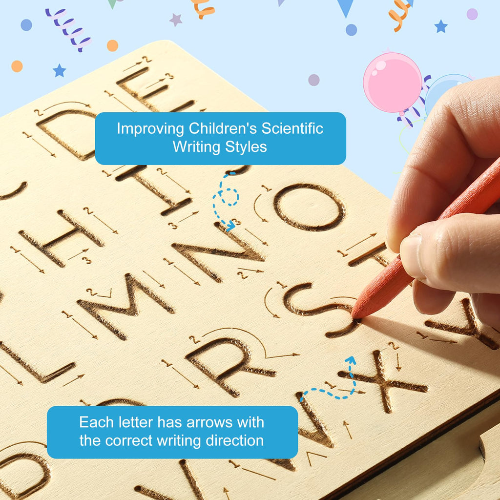 Wooden Letter Tracing Board – Double-Sided Capital & Small Letters (Ages 3+)