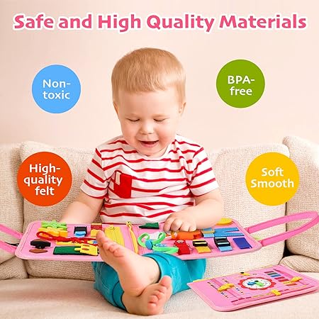 Hooku Montessori Activity Board - Educational Sensory Toy for Ages 1-3
