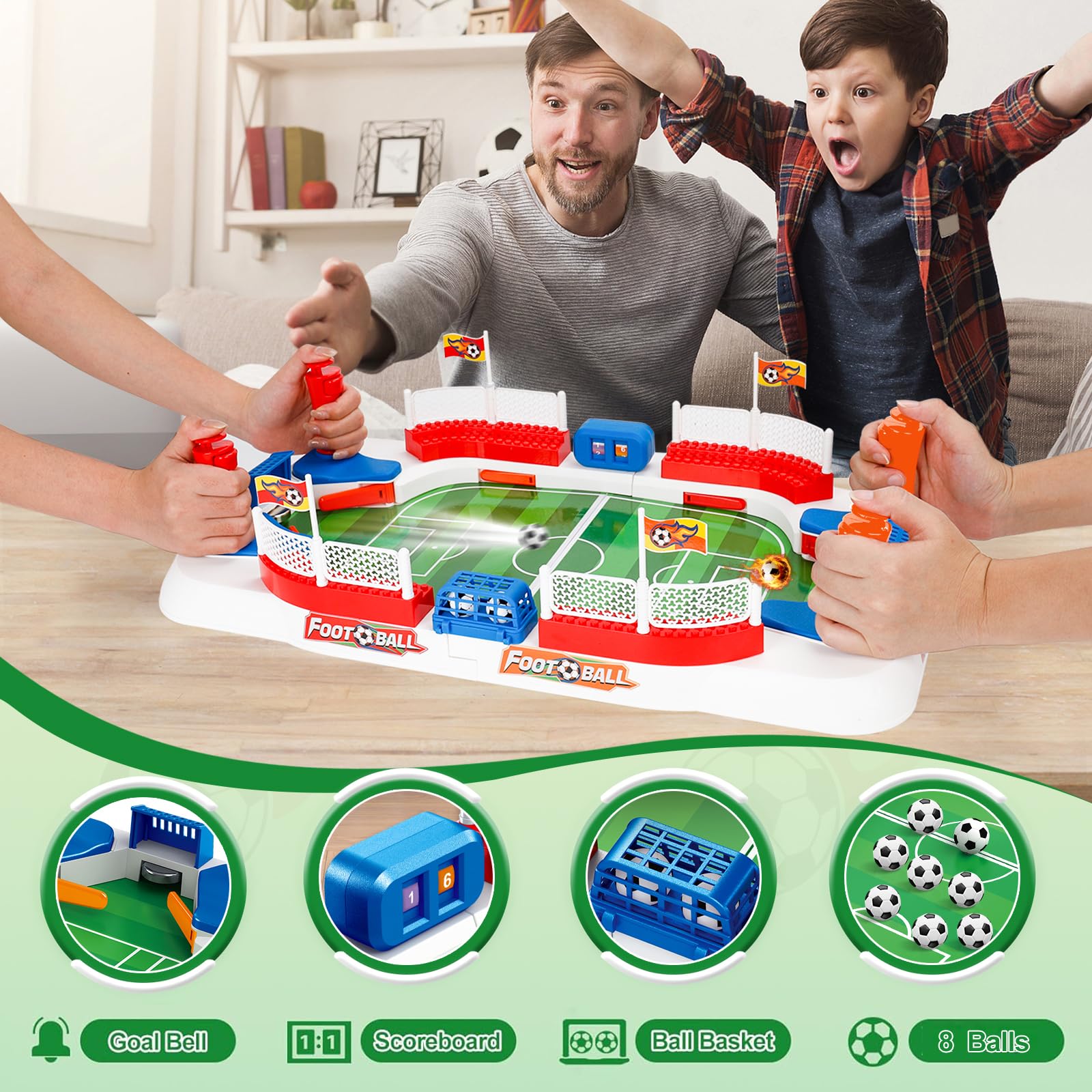 FSTU Football Arena Tabletop PK Battle Game – 2-Player Football Pitch Set (Model K394)