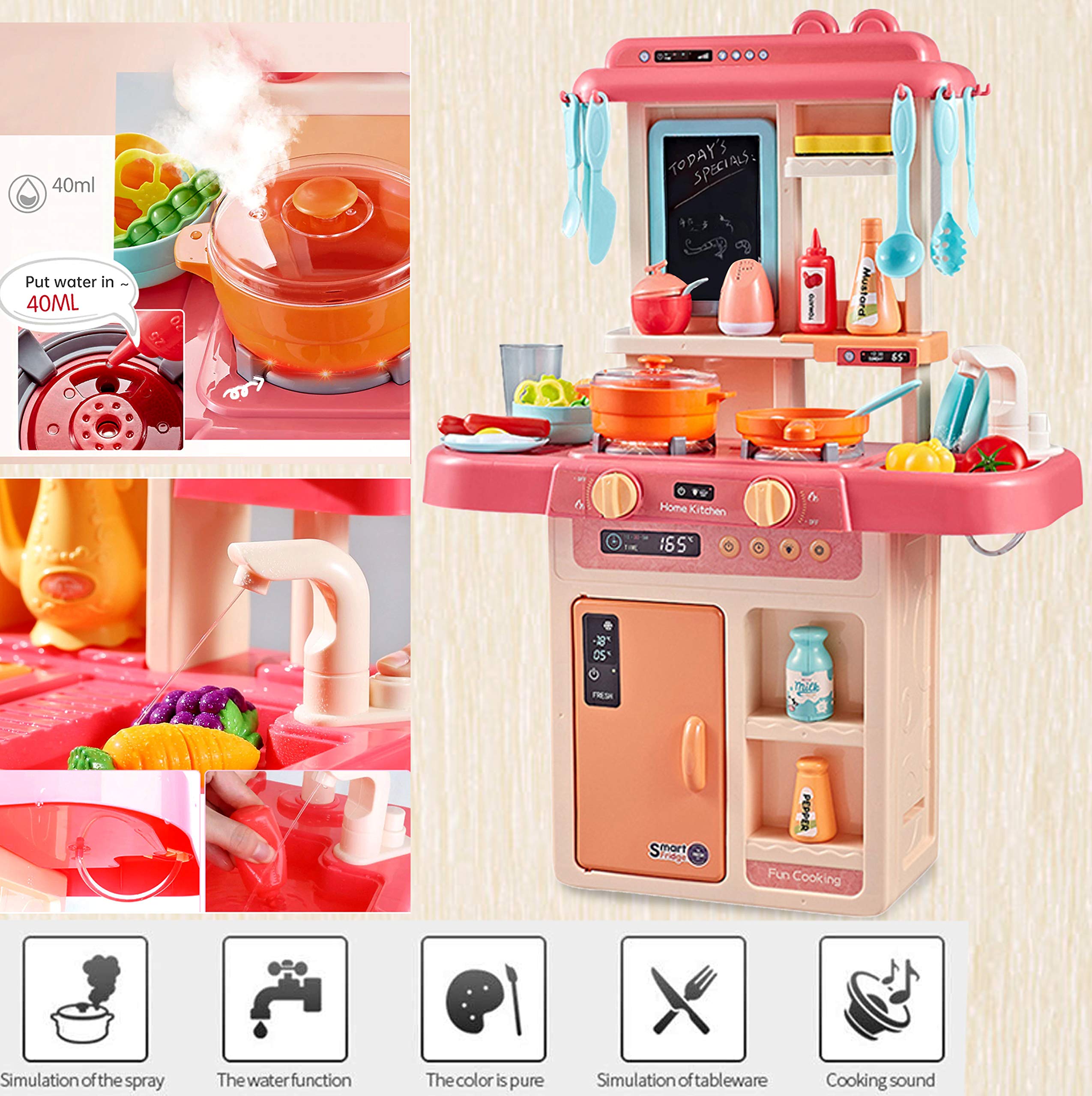 36 Piece Kitchen Set for Kids | Battery Operated with Lights & Sounds