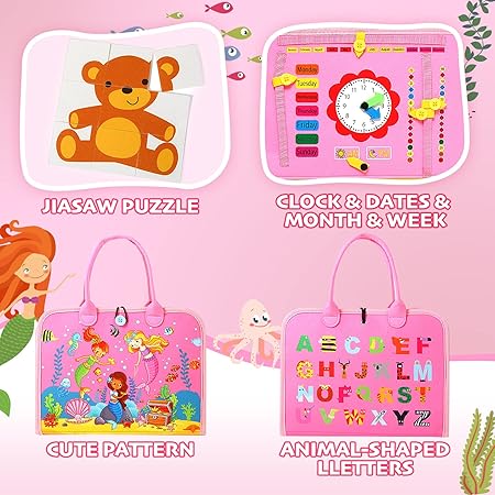 Hooku Montessori Activity Board - Educational Sensory Toy for Ages 1-3