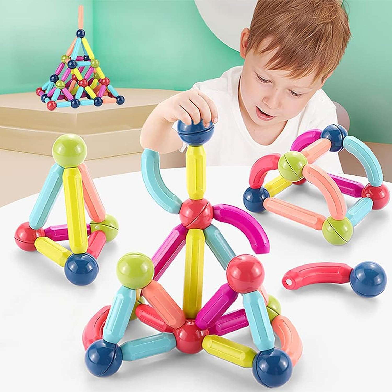 Khelaghor Magnetic Building Block Rod Set – Multicolor STEM Construction Toy | Ages 3+