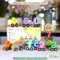 Khelaghor Magnetic Number Train Set (K357) – Wooden Educational Toy for Toddlers
