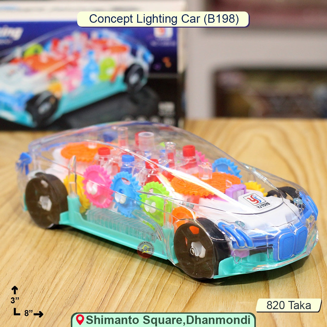 ransparent Racing Car Toy with Light & Music - Educational Mechanical Toy | Khelaghor Toys