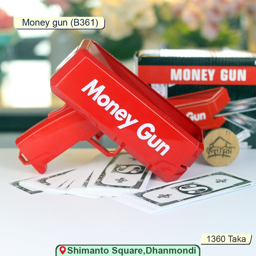 Money Gun Toy Cash Dispenser – Electronic Bill Shooter with 100 Prop Notes