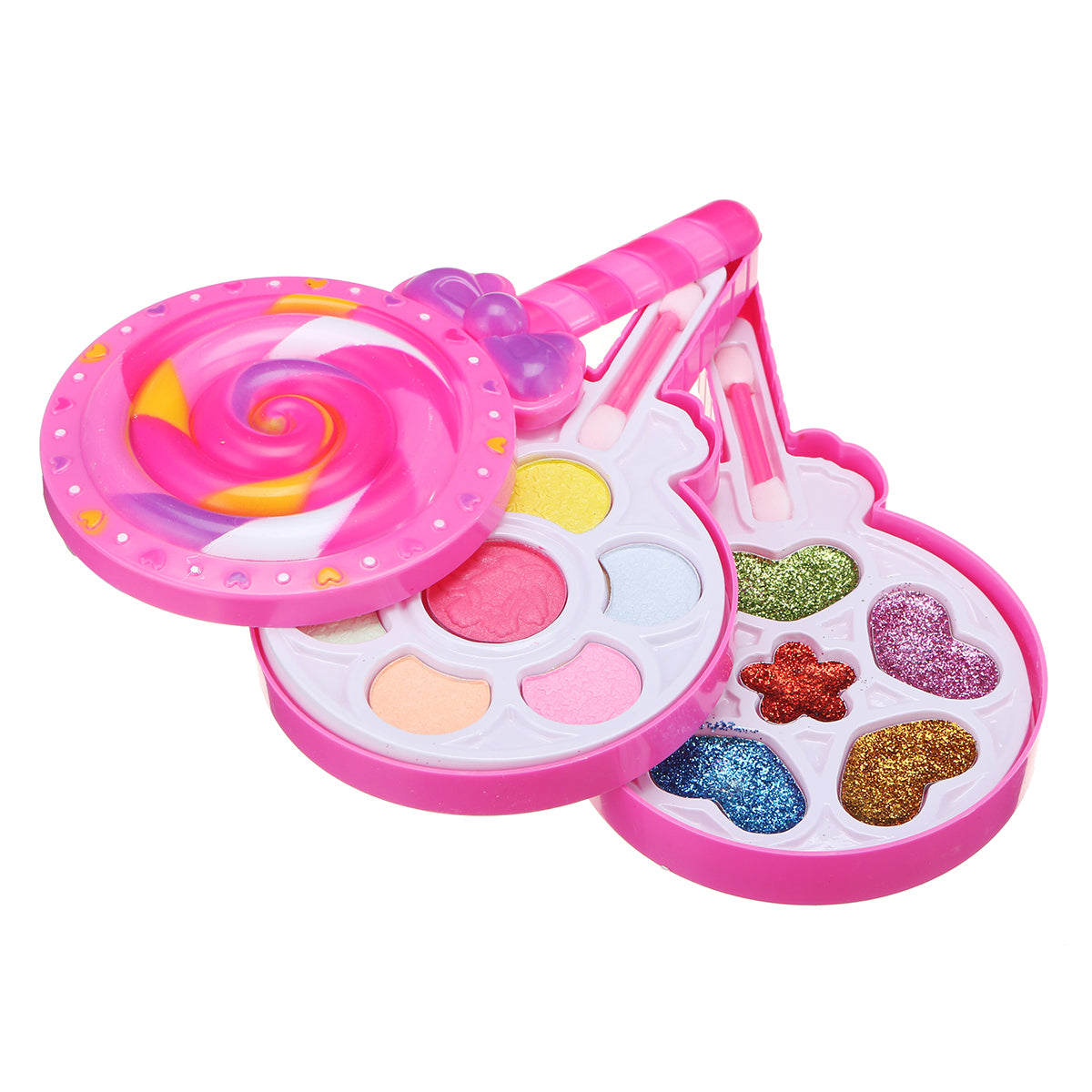 Khelaghor Frozen II Makeup Candy Set – 3-Layer Lollipop Cosmetic Palette with Lipstick, Eyeshadow & Glitter