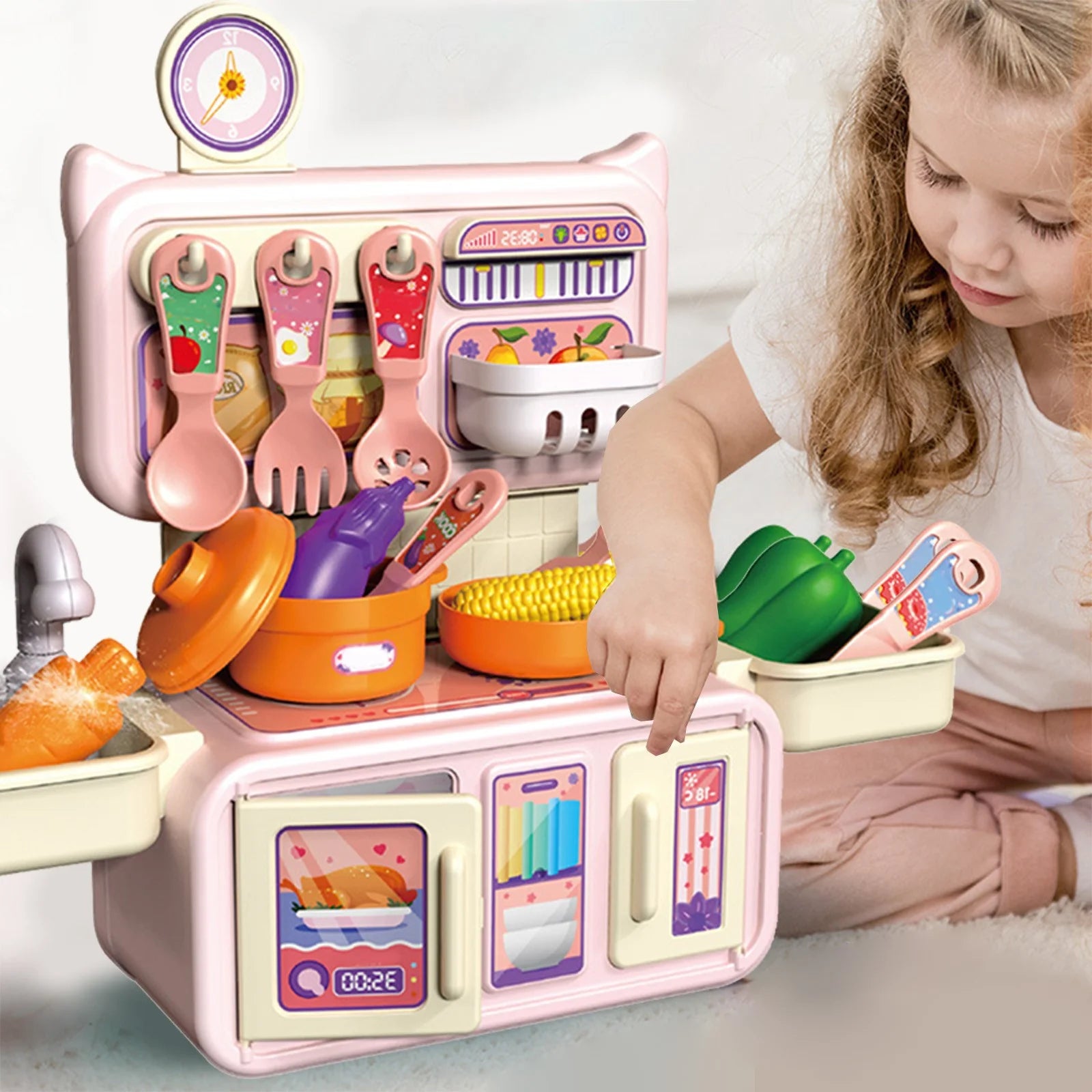 oy Kitchen Playset with Working Sink - Water Circulation System | Khelaghor Toys