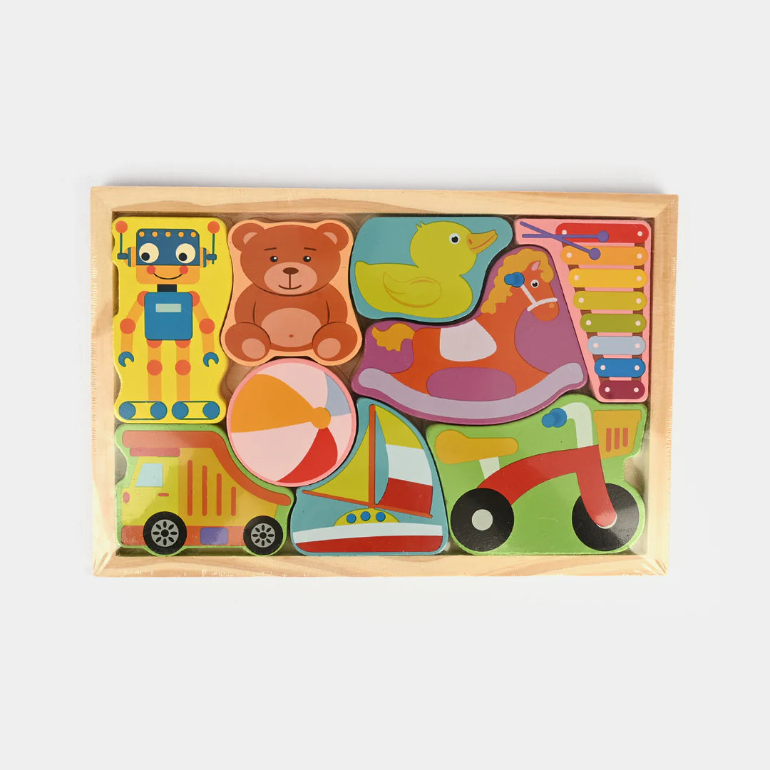 Wooden 3D Vehicle Puzzle Set for Kids 3+ | 8 Piece Educational Jigsaw Toy