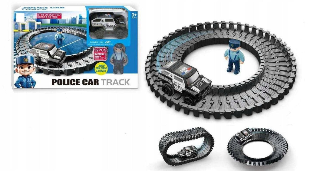 Police Car Track Set 52 Pieces | Battery Operated Racing Track B177