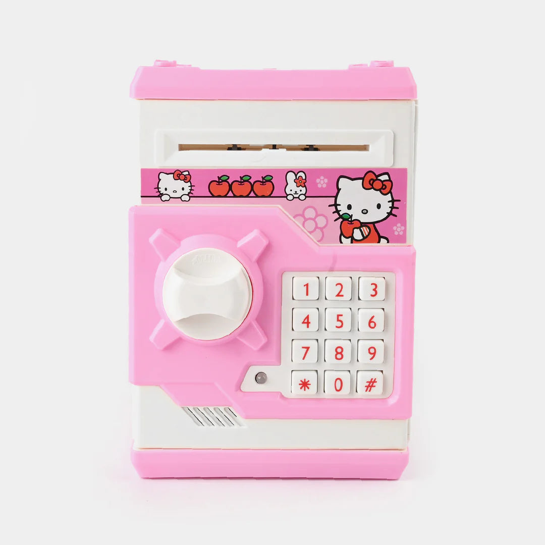 Hello Kitty Electronic Mini Safe Piggy Bank – Password, Auto Bill Feeder & Music (8")