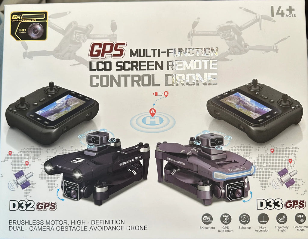 XS8 Brushless Drone with 4K Camera & 4.3" Screen - Obstacle Avoidance GPS Quadcopter 25min Flight