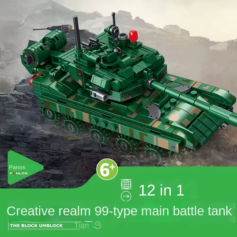 Panlos Type 99 Main Battle Tank Building Blocks, 25 in 1 block (633090) | Military Tank Model