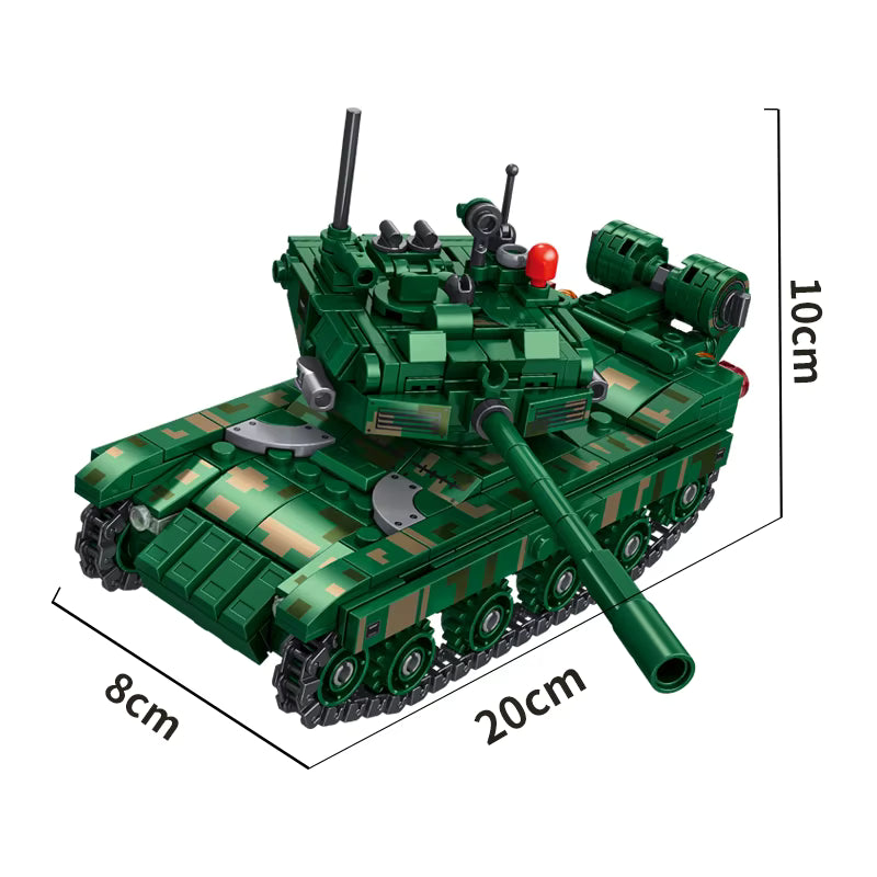 Panlos Type 99 Main Battle Tank Building Blocks, 25 in 1 block (633090) | Military Tank Model
