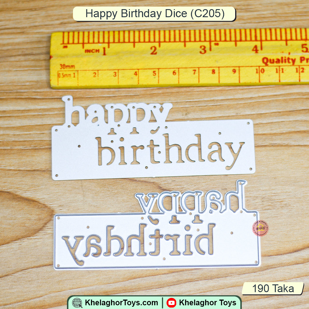 Happy Birthday Cutting Dies 9.5cm - Birthday Card Making Die
