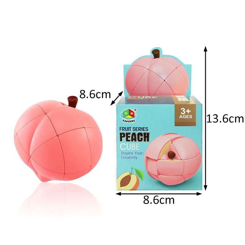 Fanxin Fruit Series Peach Cube | 3x3 Shape Mod Puzzle | Unique Peach-Shaped Twisty Puzzle