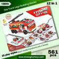 Fire Truck Building Blocks - 561 Pieces, 12-in-1 Models, 25 Play Styles ( 25 n 1 ) | Ages 6+