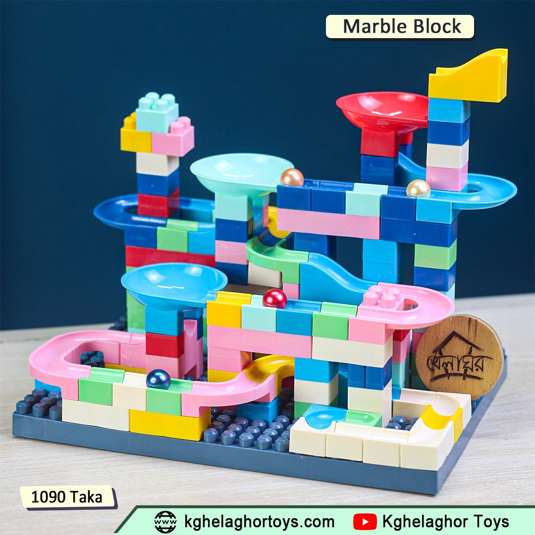 Marble Run Block Track - Building Blocks Construction Set for Kids