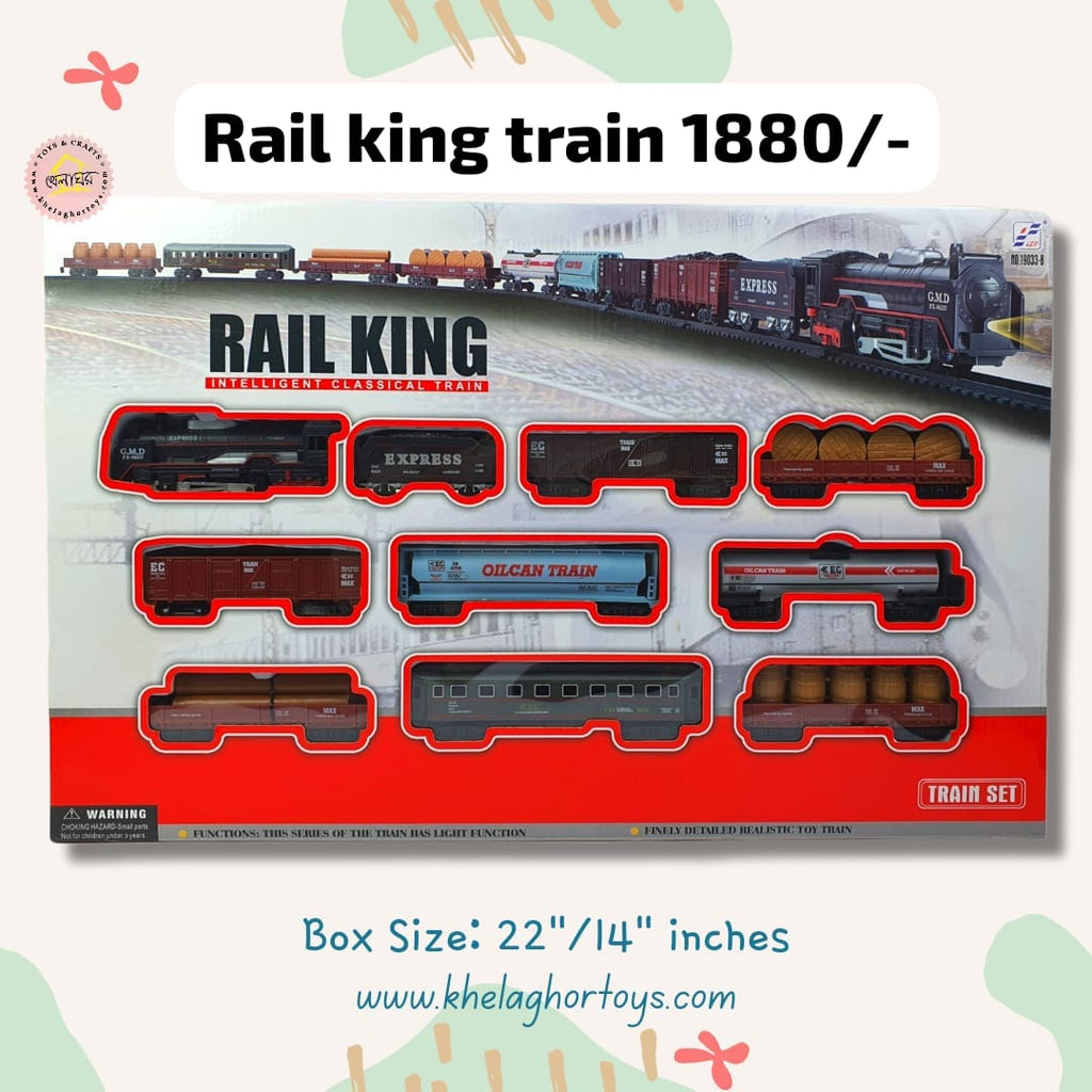 Rail King Intelligent Classical Train Set - Electric Toy Train with Track for Kids
