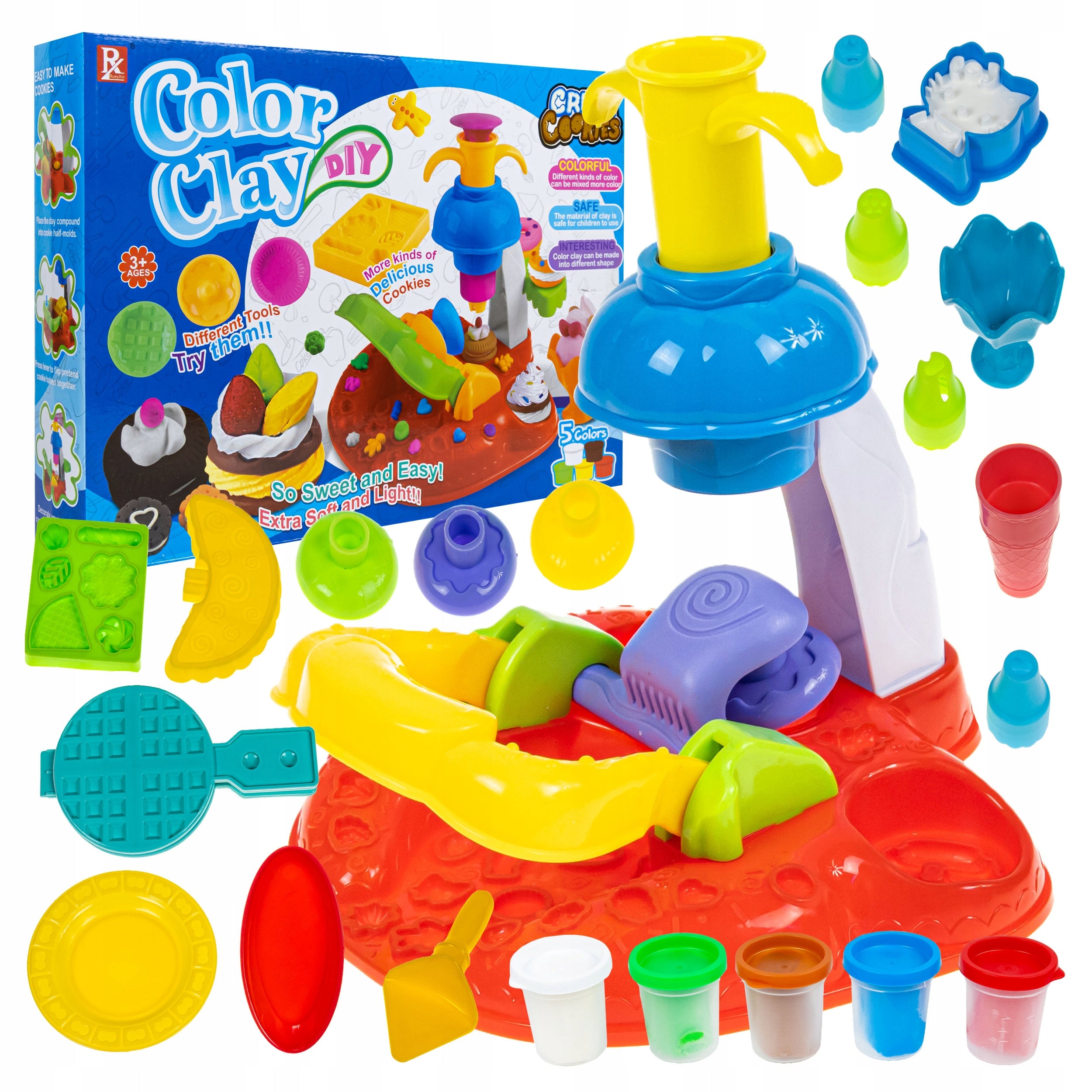 Color Clay DIY Cookies & Ice Cream Play Dough Set – 5-Color Kit