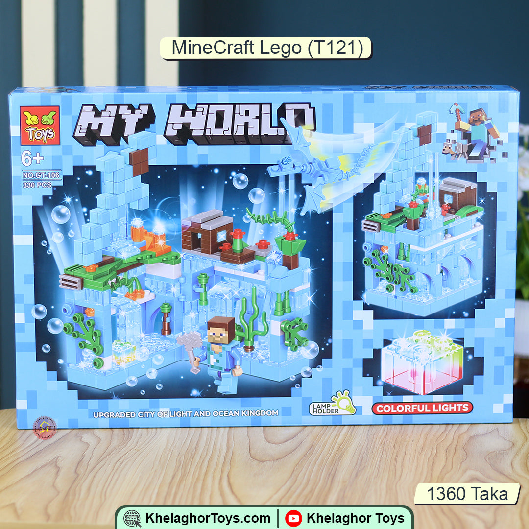 My World Minecraft Building Blocks with LED Lights - Mini City & Cave | Ages 6+