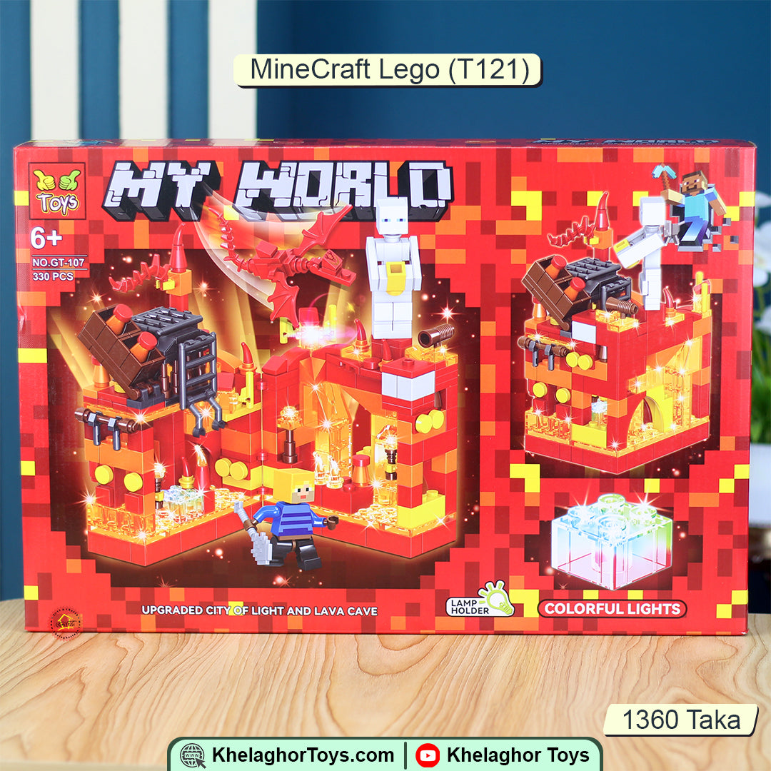 My World Minecraft City Building Blocks - 856 Pieces with LED Lights | Ages 6+