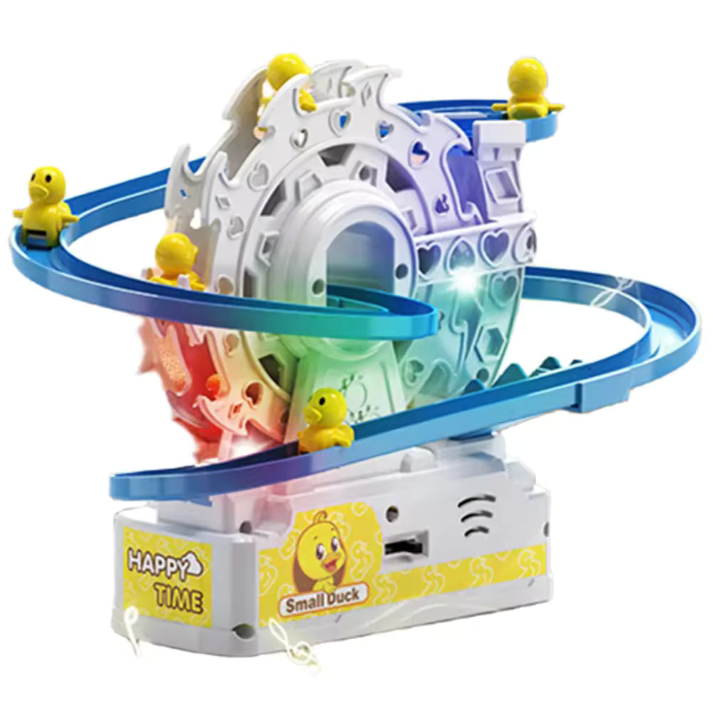 lectric Duck Climbing Stairs Toy - Musical Roller Coaster with LED Lights