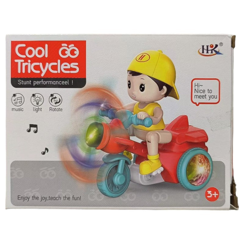 Electric Tricycle Motorcycle Toy for Boys | Cartoon Kids Ride-On Green