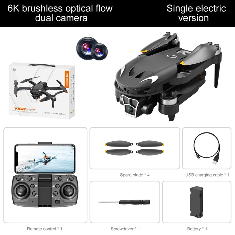 V166 Foldable Mini RC Drone with 8K HD Camera - 18 Min Flight Time, Obstacle Avoidance, Indoor/Outdoor Quadcopter