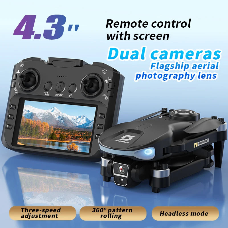 XS8 Brushless Drone with 4K Camera & 4.3" Screen - Obstacle Avoidance GPS Quadcopter 25min Flight
