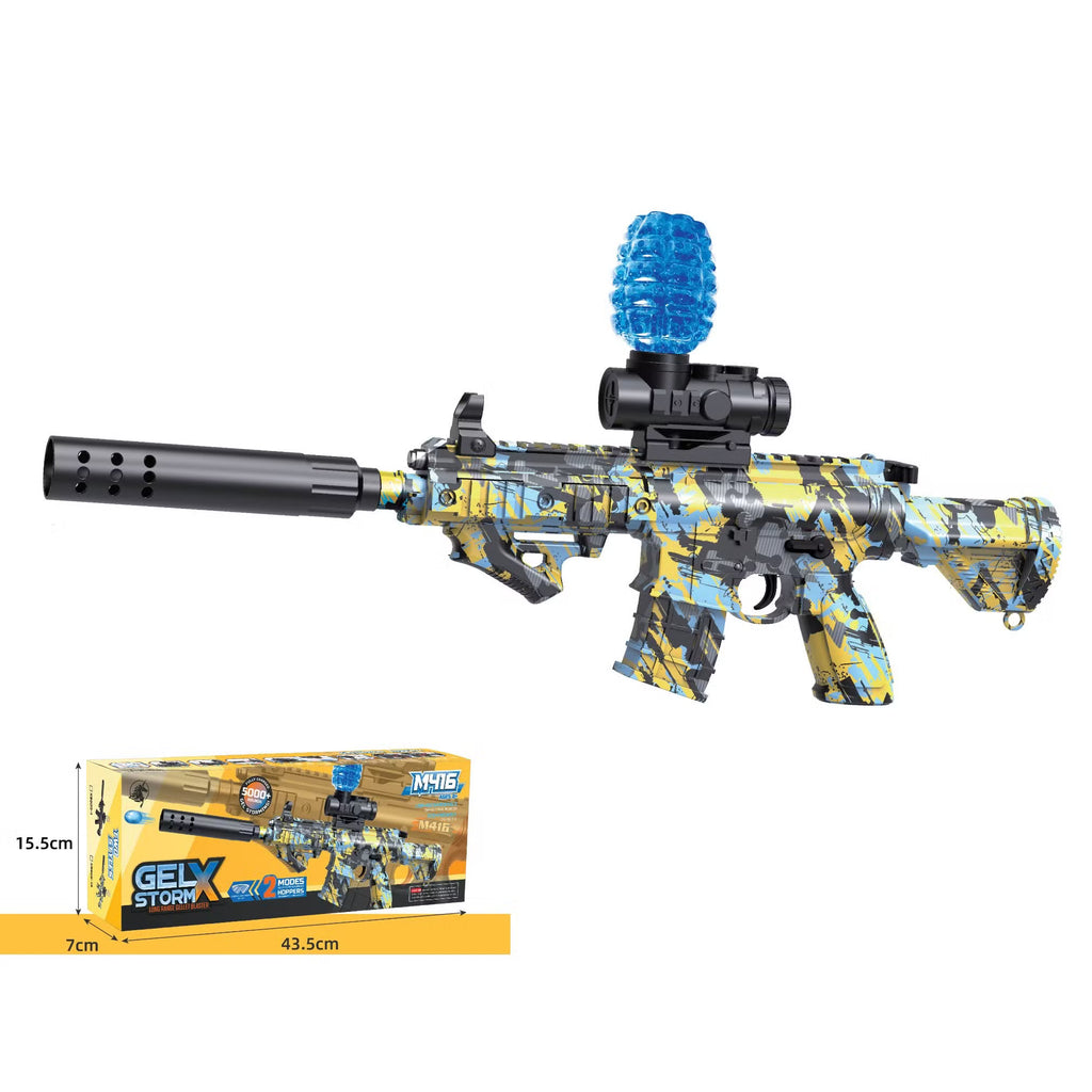 Gel Storm X Longwell M416 Electric Gel Blaster | Rechargeable, Dual Fire Modes, Safety Glasses Included