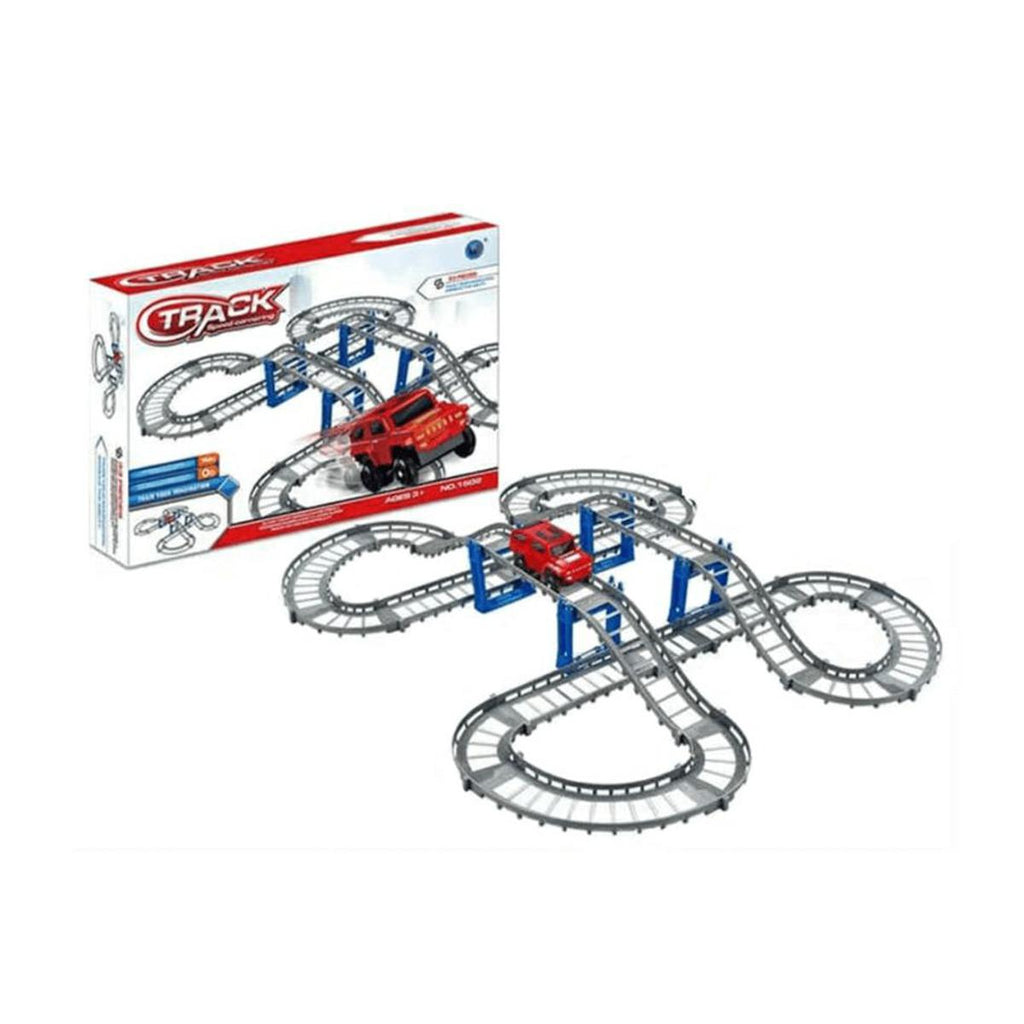 Track Speed Cornering Racing Set 1502 - 33 Piece Customizable Track with Battery Jeep
