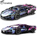 Merkloos Lamborghini Cyberpunk 1314+ Building Blocks | LED Light-Up Car Model