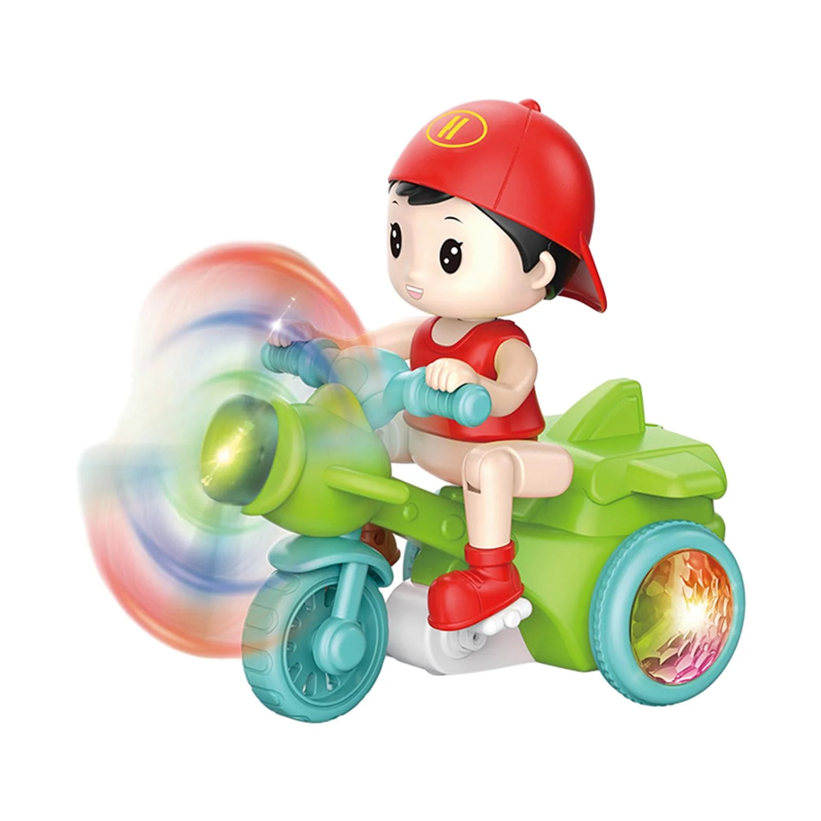 Electric Tricycle Motorcycle Toy for Boys | Cartoon Kids Ride-On Green