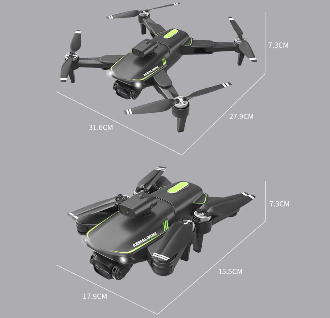 F166 Foldable Drone with 4K Dual Camera - Brushless Motor, 90° Adjustable Lens, 150m Range