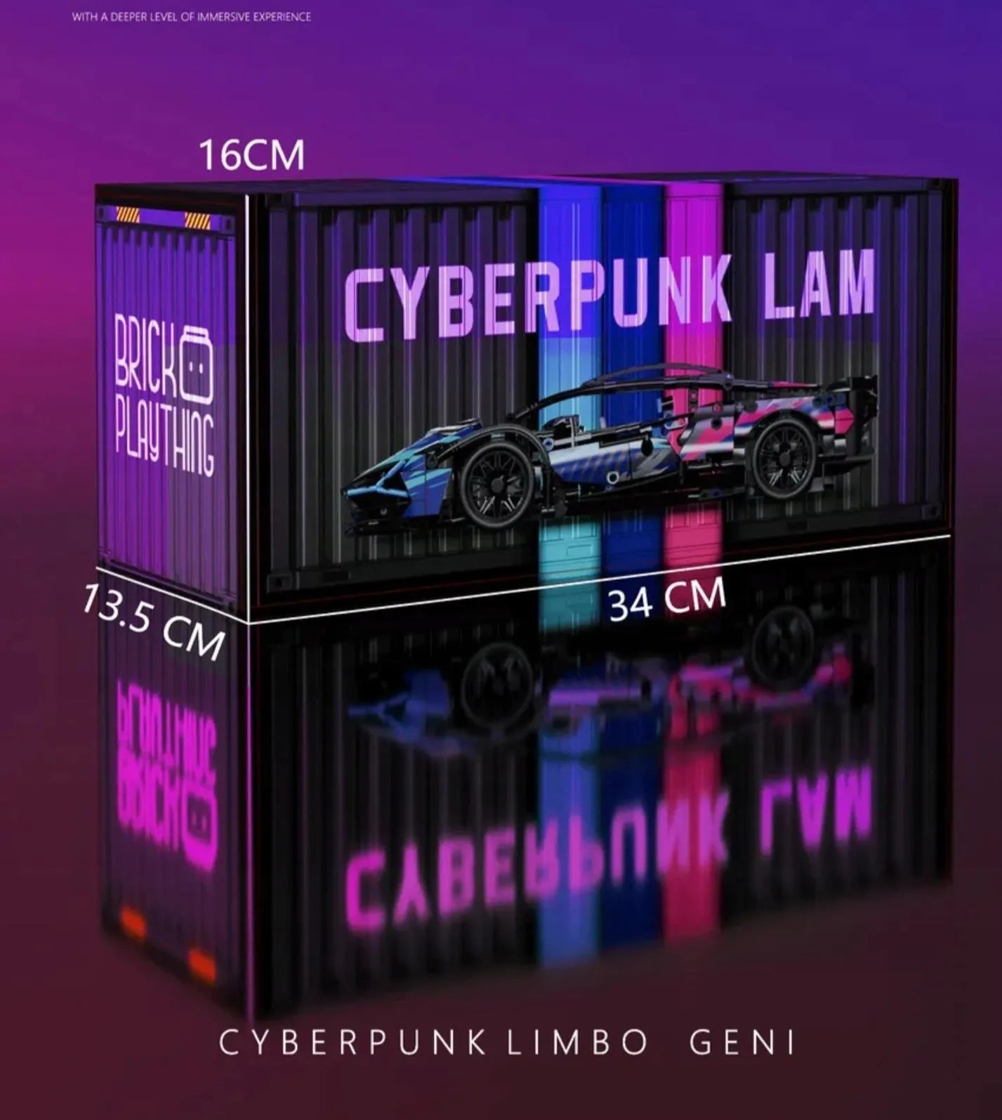 Merkloos Lamborghini Cyberpunk 1314+ Building Blocks | LED Light-Up Car Model
