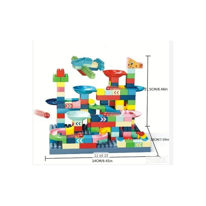 Marble Run Block Track - Building Blocks Construction Set for Kids