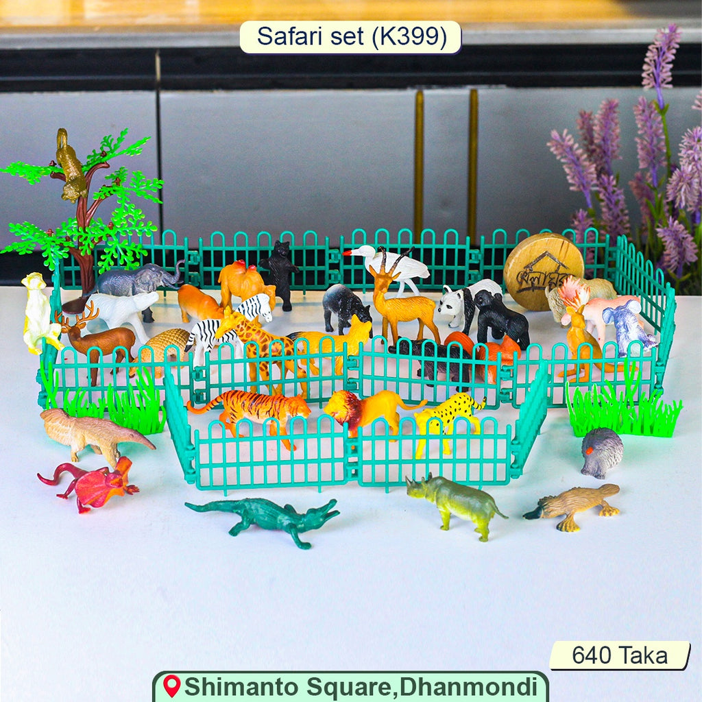 Mini Animal Zoo Safari Playset – 25+ Pieces with Animals, Fences & Tree (Ages 3+)