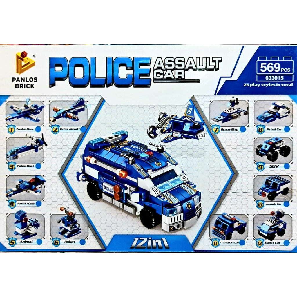 Police Car Building Blocks Set - 569 Pieces, 12-in-1 Models, 25 Play Styles ( 25 in 1 )