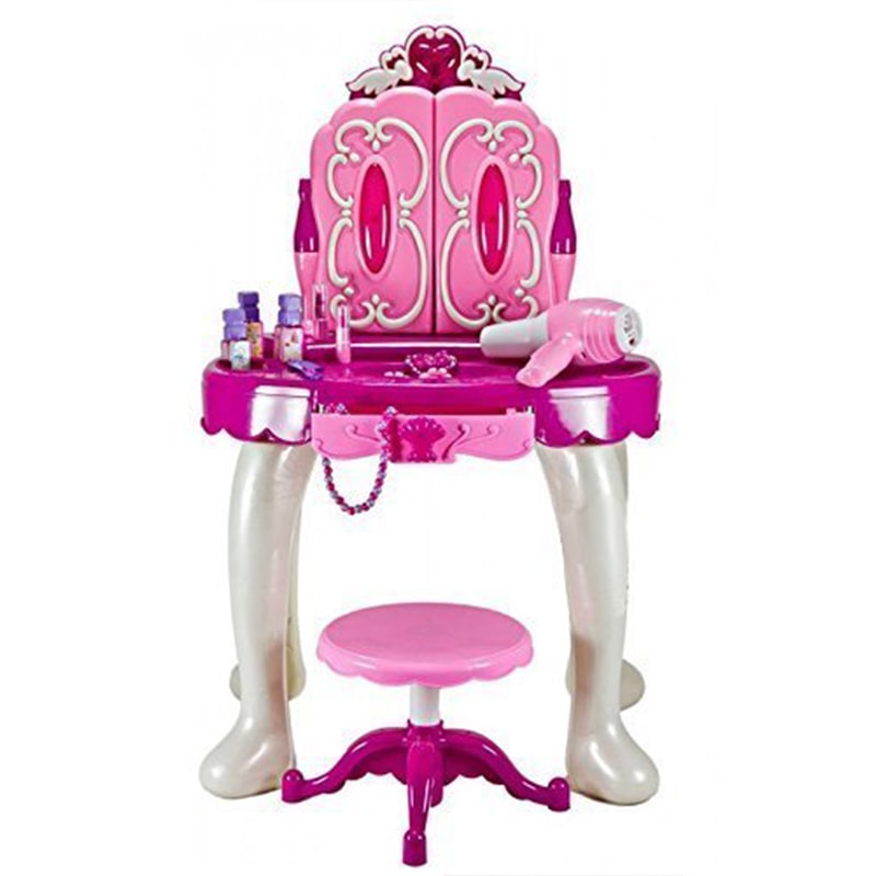 Kids Pretend Play Vanity Table Set with Lights & Sounds | Toy Dressing Table
